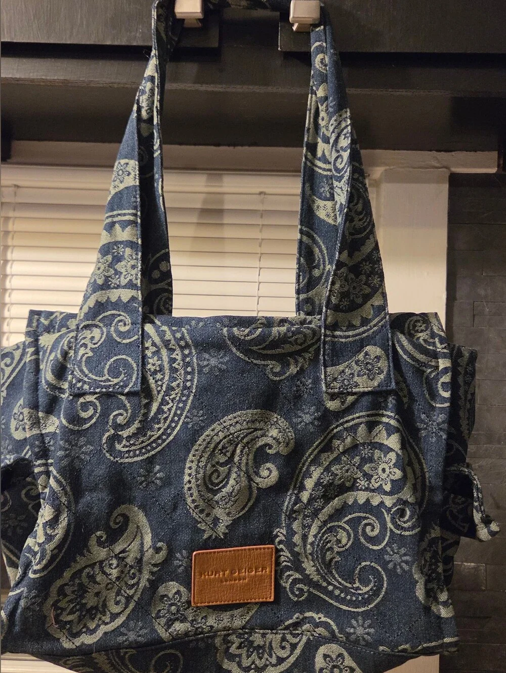 Kurt Geiger NWT Denim Paisley Tote, Bag Charm, & Dustbag NEW THIS SEASON